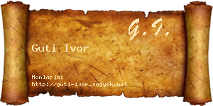 Guti Ivor névjegykártya
